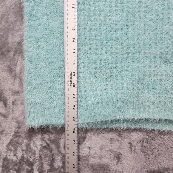 No Boundaries Sweater Womens M (7-9) Juniors Blue Fuzzy Eyelash Knit Pullover - Picture 7 of 8